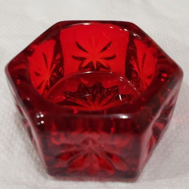 Ruby Red Hand Pressed Glass Ring Holder