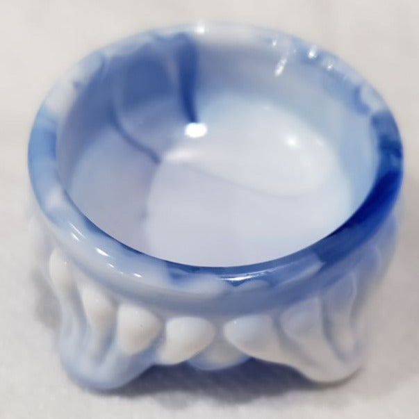 Cambridge Ohio Blue and White Hand Pressed Glass Ring Holder