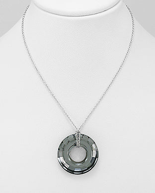 Austrian Crystal Silver Night Necklace