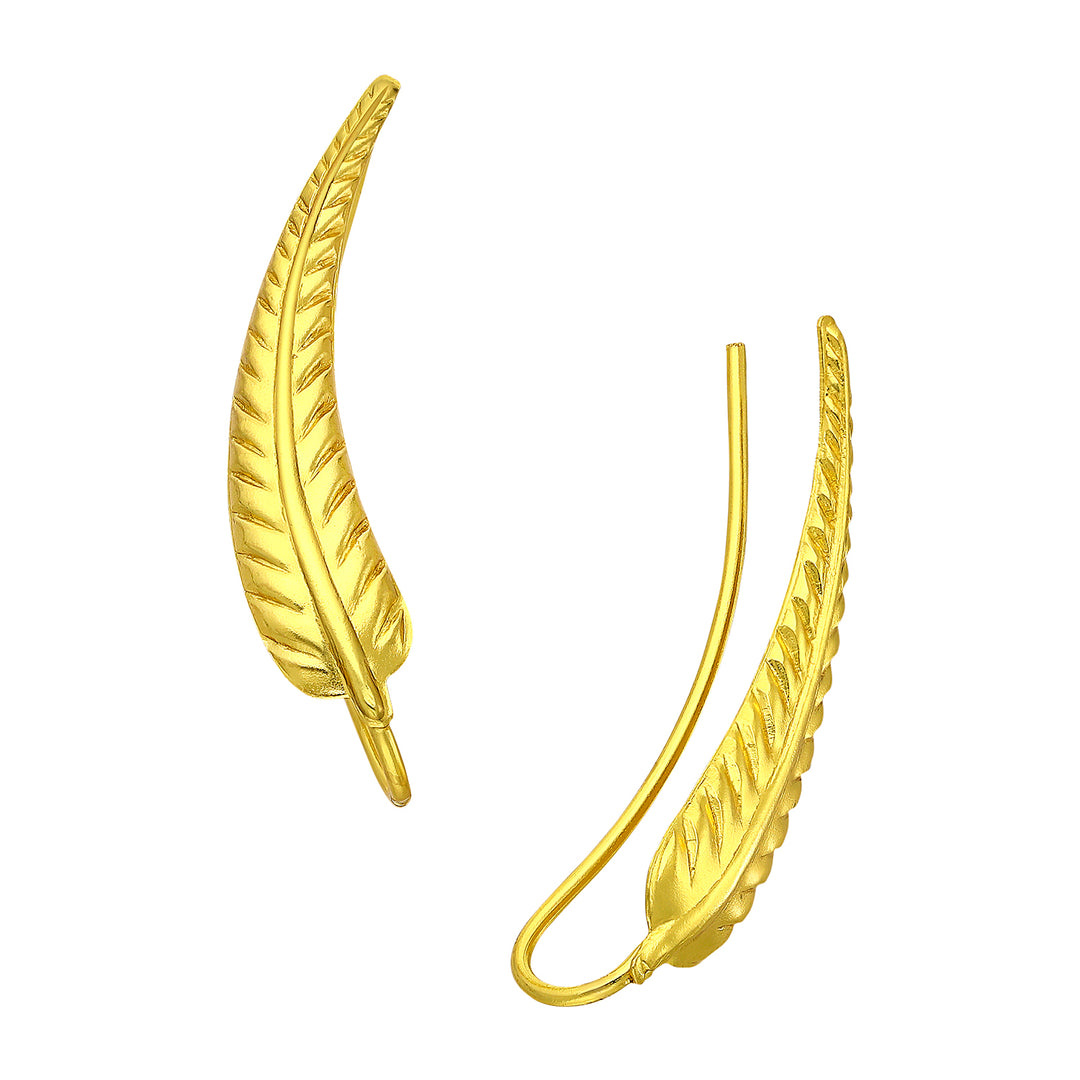 Gold Leaf Pin Style Earrings