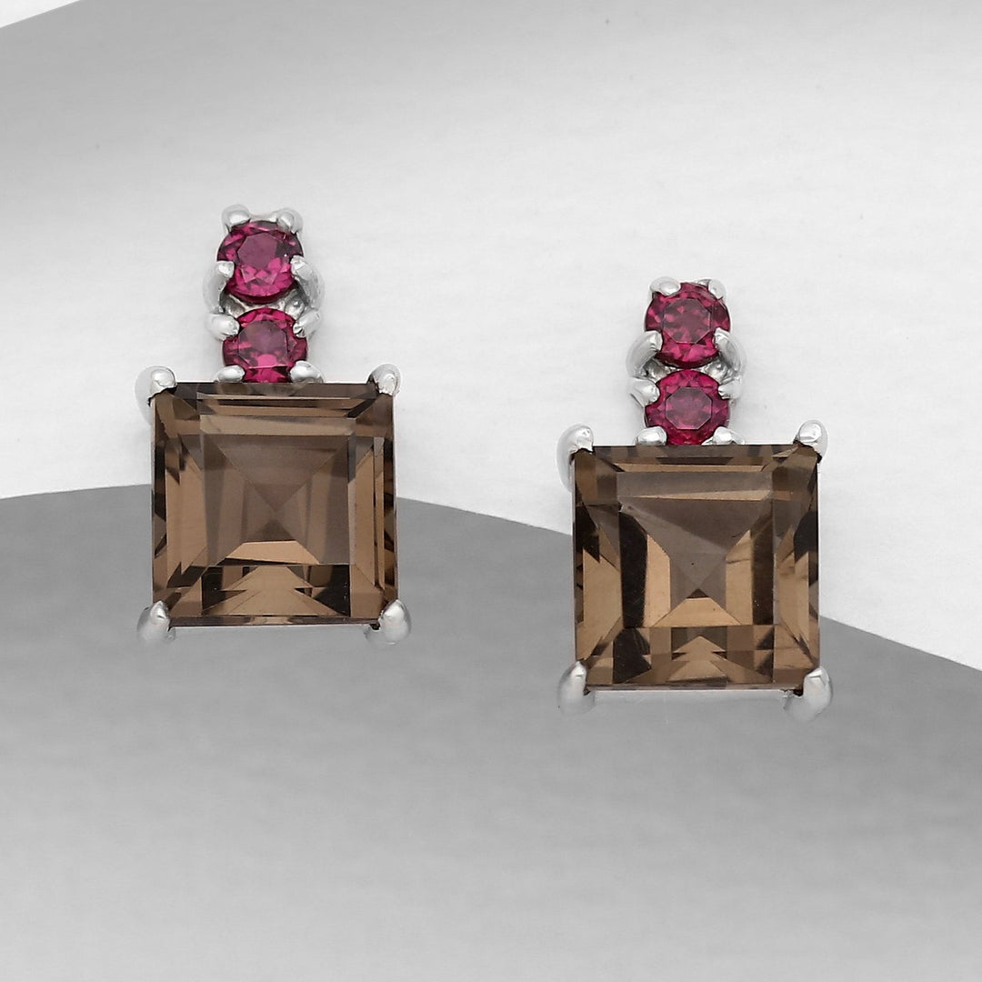 Smoky Quartz Silver Earrings