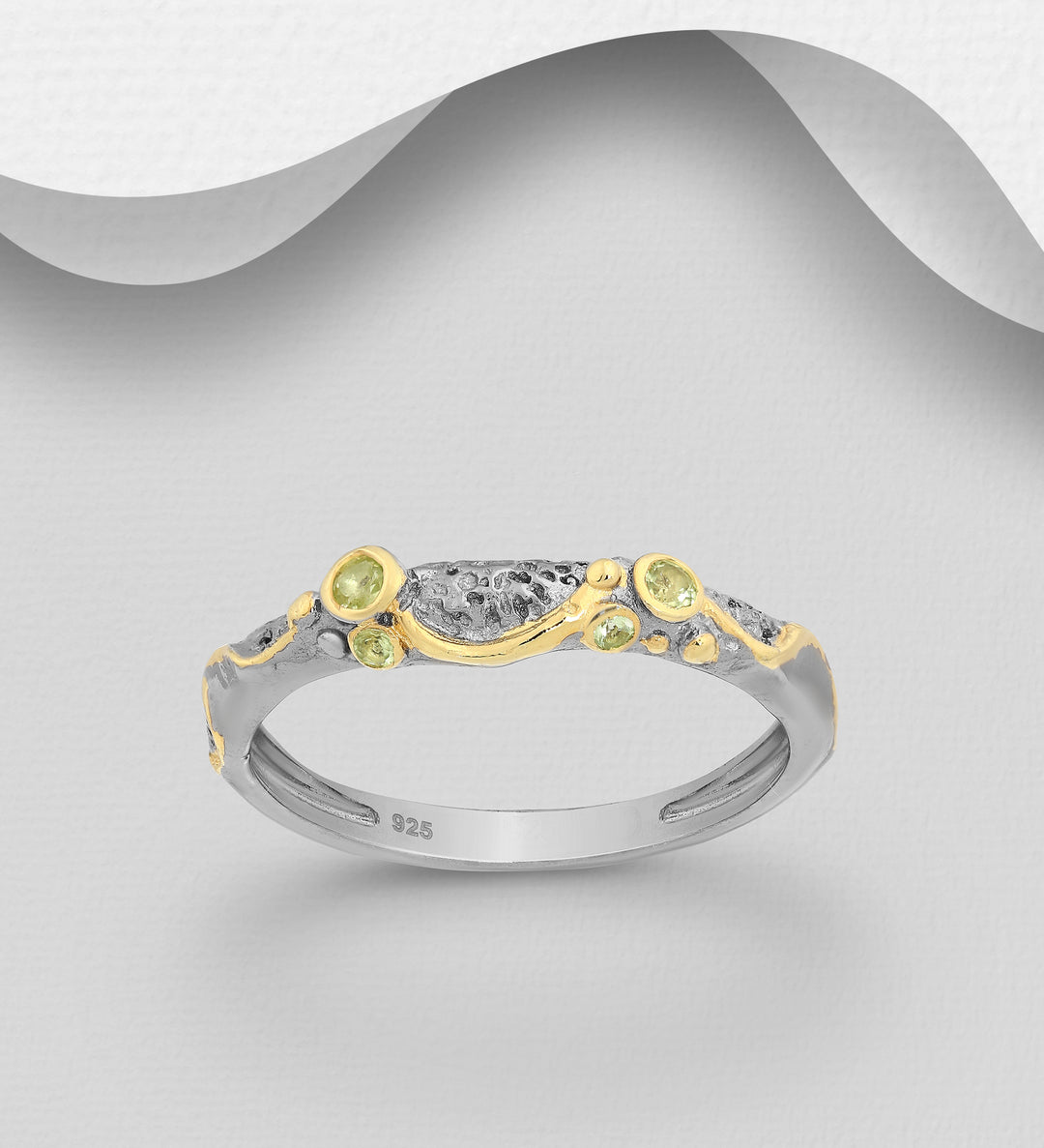 Peridot Silver Band