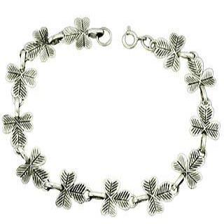 Silver Shamrock Clover Bracelet
