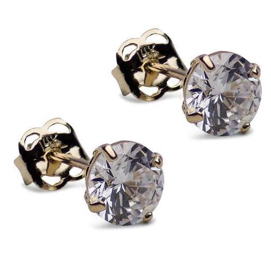 1.68 ct Round Cubic Zirconia 14K Gold Earrings | SilverAndGold