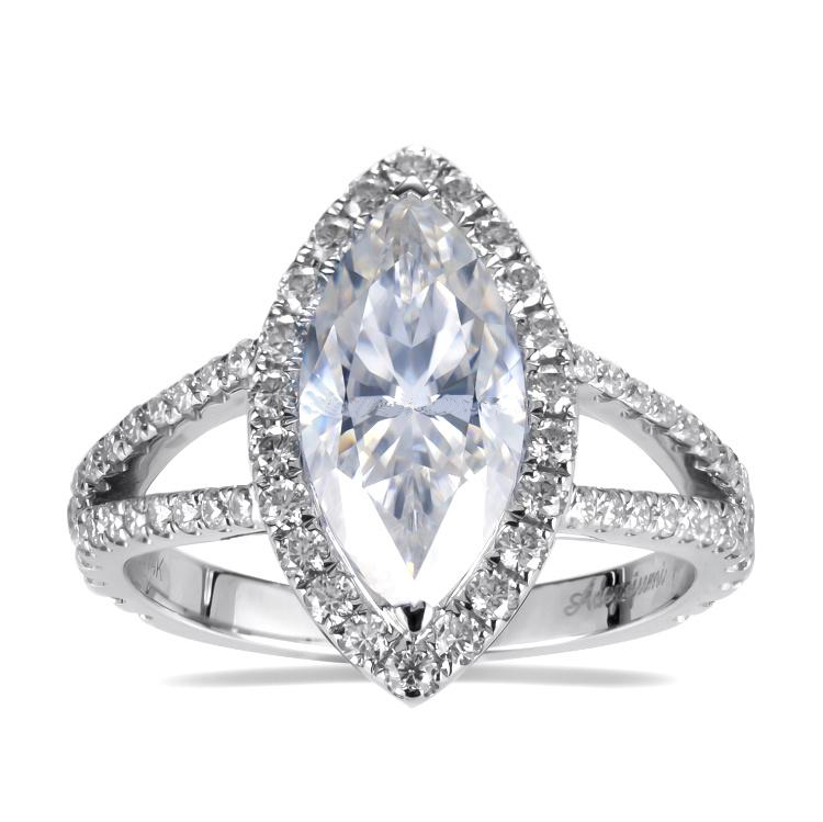 18K Gold 3 CT Marquise Moissanite Ring