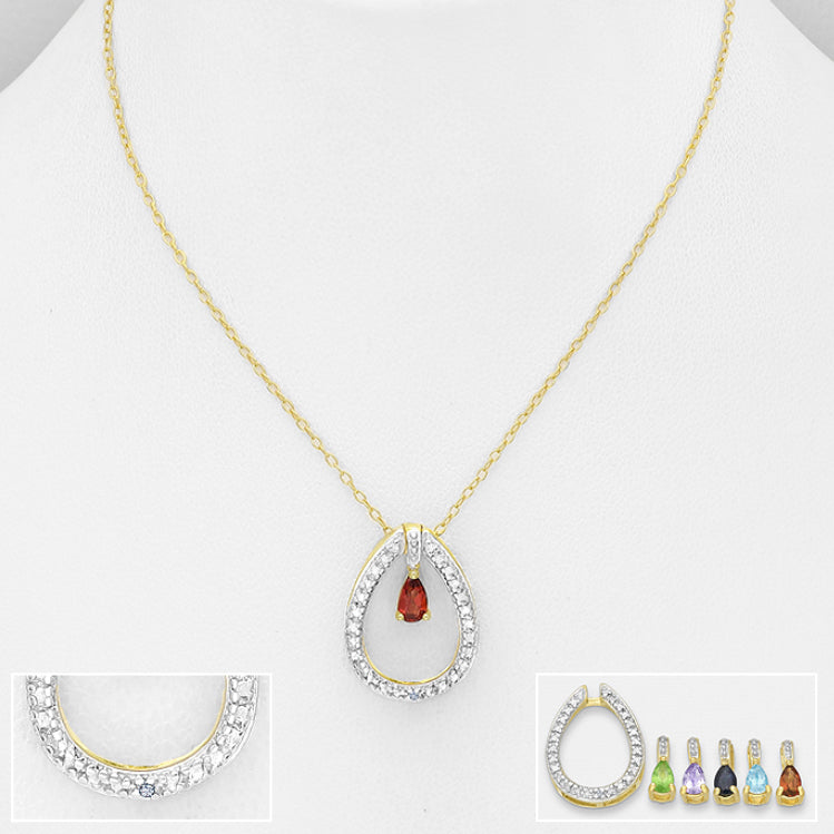 Multi-Gemstone Gold Pendant