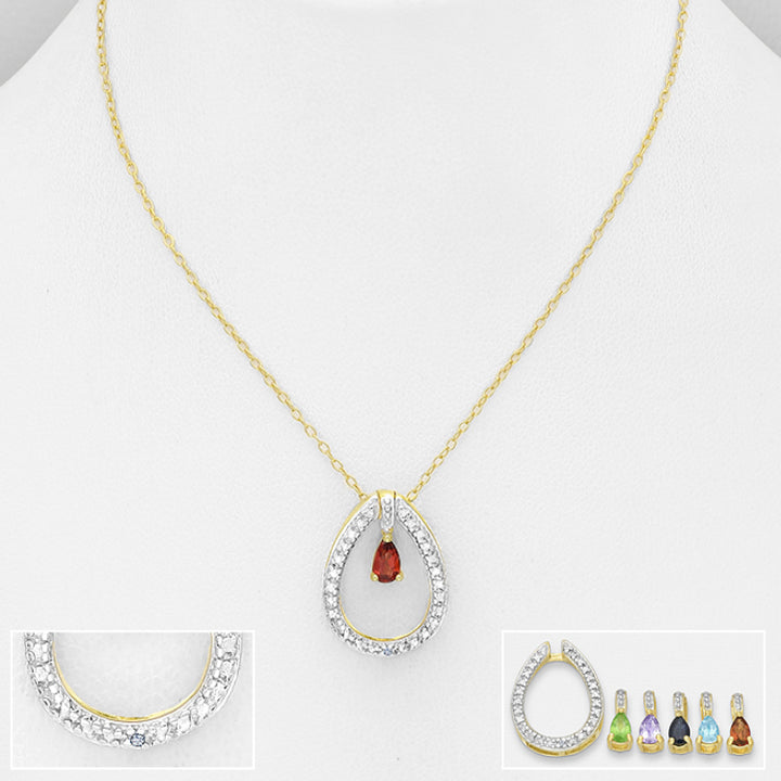 Multi-Gemstone Gold Pendant