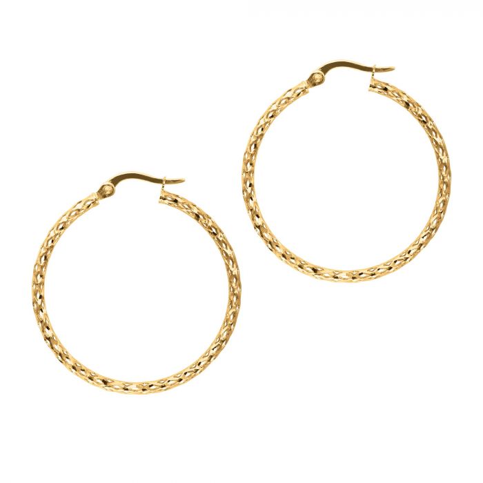 10K Gold Round Hoop Earring