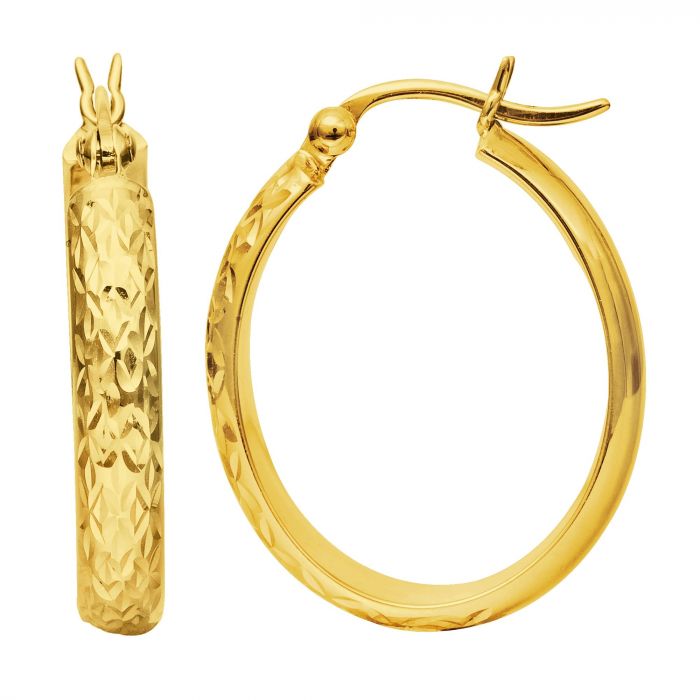 10K Gold Oval Hoop Earring