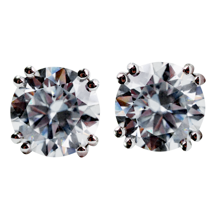 14K Gold 2 TCW Moissanite Earrings