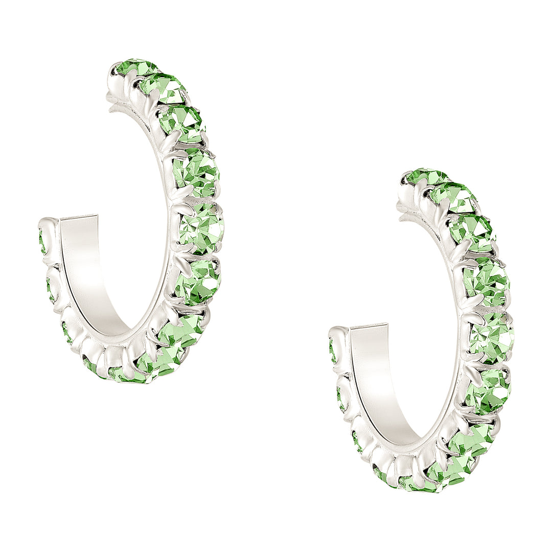 Simulated Peridot Hoop Earrings