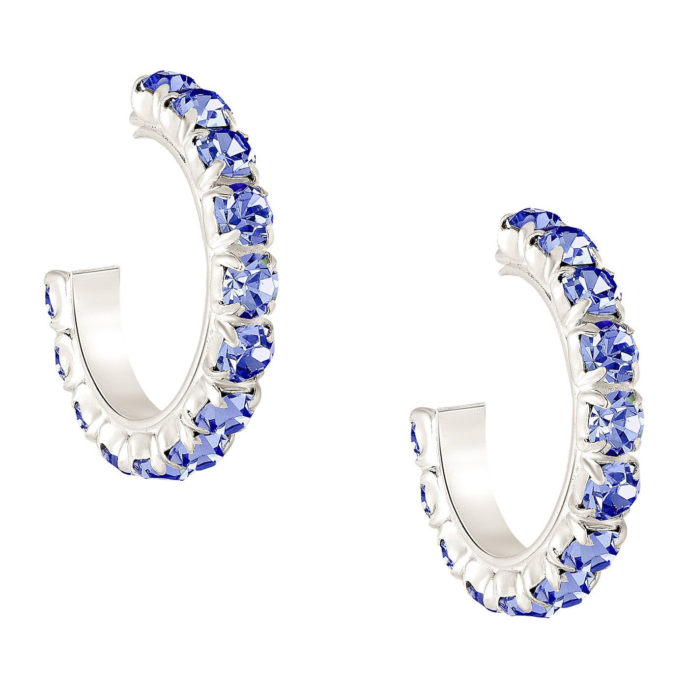 Simulated Sapphire Hoops