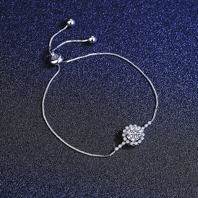 1 CT Moissanite Silver Adjustable Bracelet