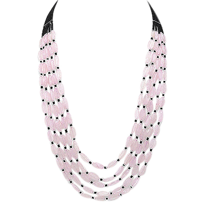 Rose Quartz Five Strand Necklace