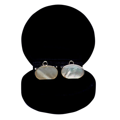 Mother of Pearl White Sterling Silver Cufflinks | SilverAndGold