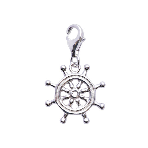 Sterling Silver Sailor Wheel Charm - SilverAndGold.com Silver And Gold