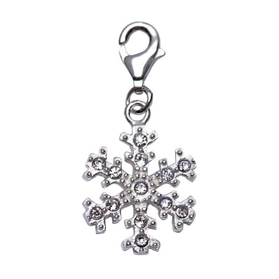 Sterling Silver and Crystal Gemstone Snowflake Charm - SilverAndGold.com Silver And Gold