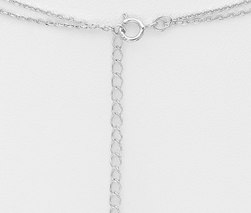 Pink Austrian Crystals Silver Necklace