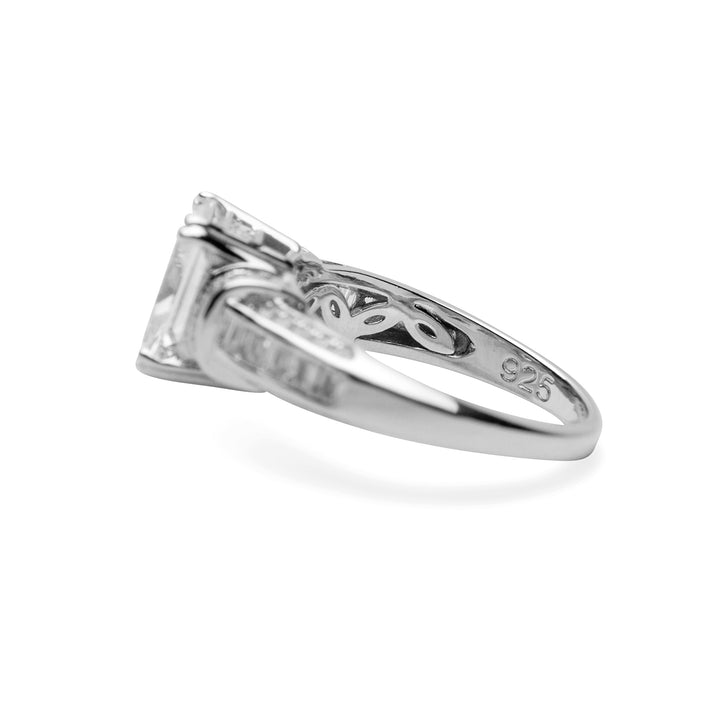 Emerald Cut Diamond Simulant Ring