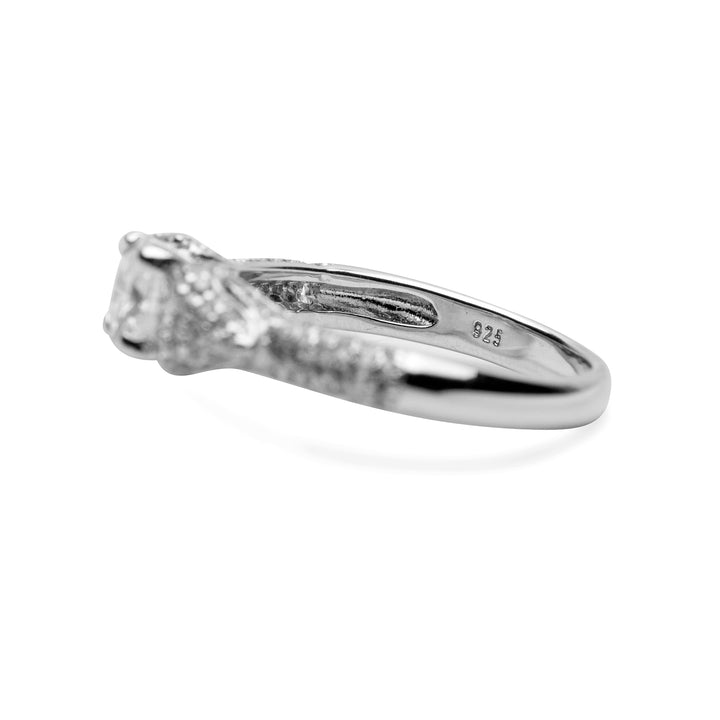 Round Cut Cubic Zirconia Sterling Silver Ring | SilverAndGold