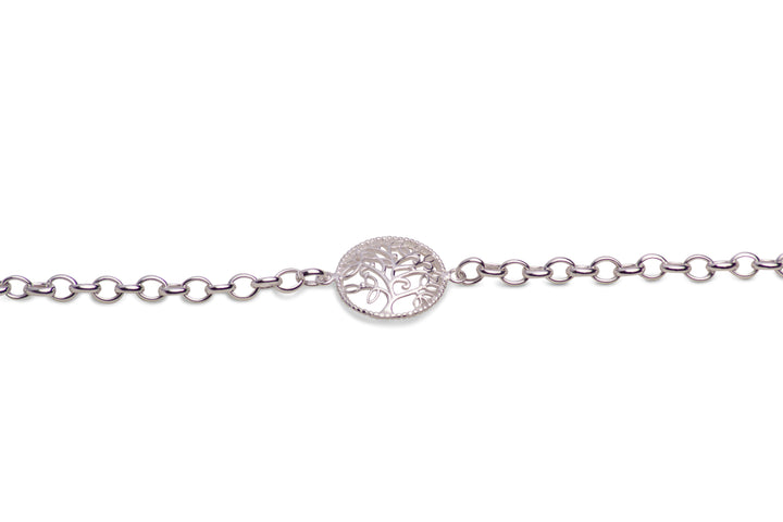 Sterling Silver Tree of Life Bracelet 7 Inch With Extension