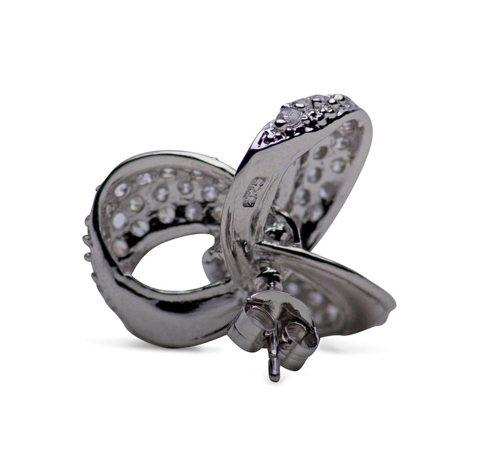 Cubic Zirconia Trinity Knot Sterling Silver Earrings | SilverAndGold