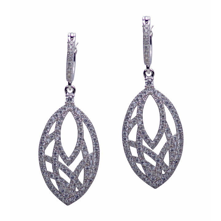 Crystal Zirconia Teardrop Sterling Silver Earrings | SilverAndGold