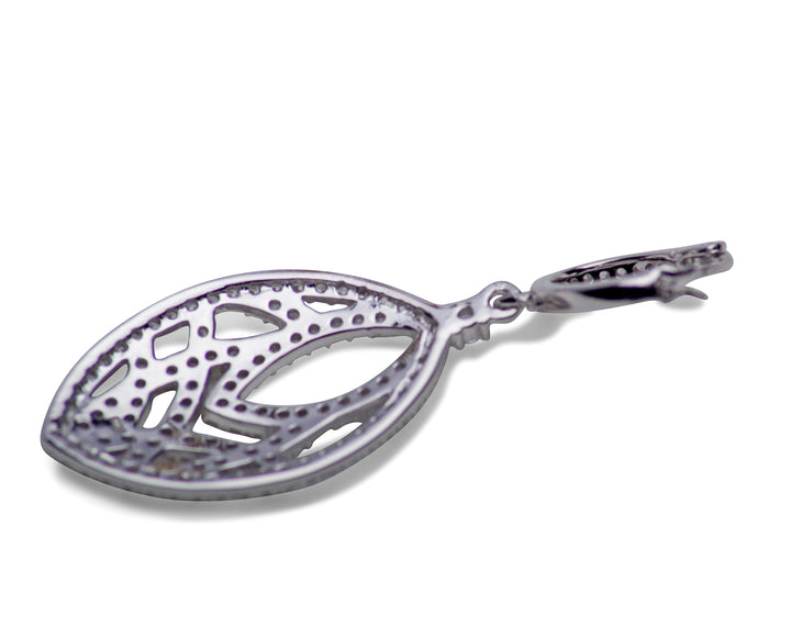 Crystal Zirconia Teardrop Sterling Silver Earrings | SilverAndGold