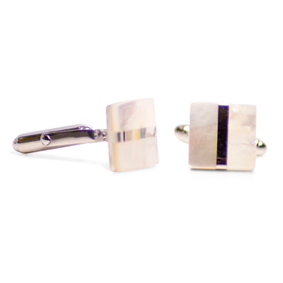 Square Mother of Pearl & Sterling Silver Cufflinks | SilverAndGold