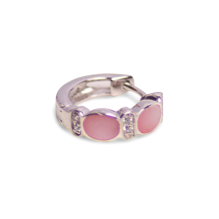 Pink Mother of Pearl Mini Hoop Earrings