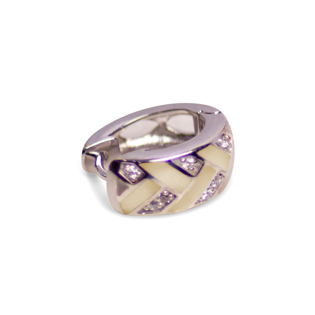 Gold Mother of Pearl Silver Earrings