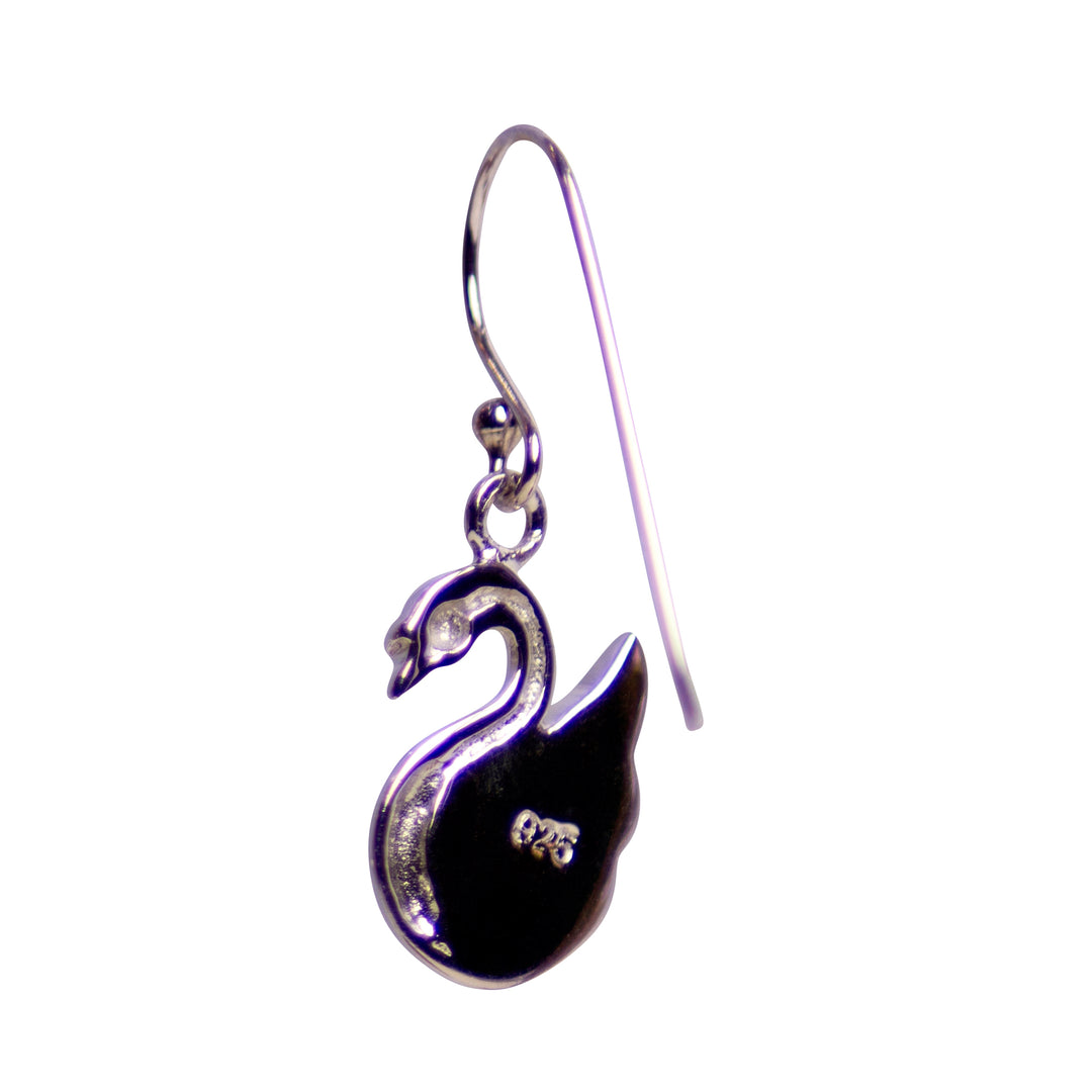 Mother of Pearl Silver Swan Earrings