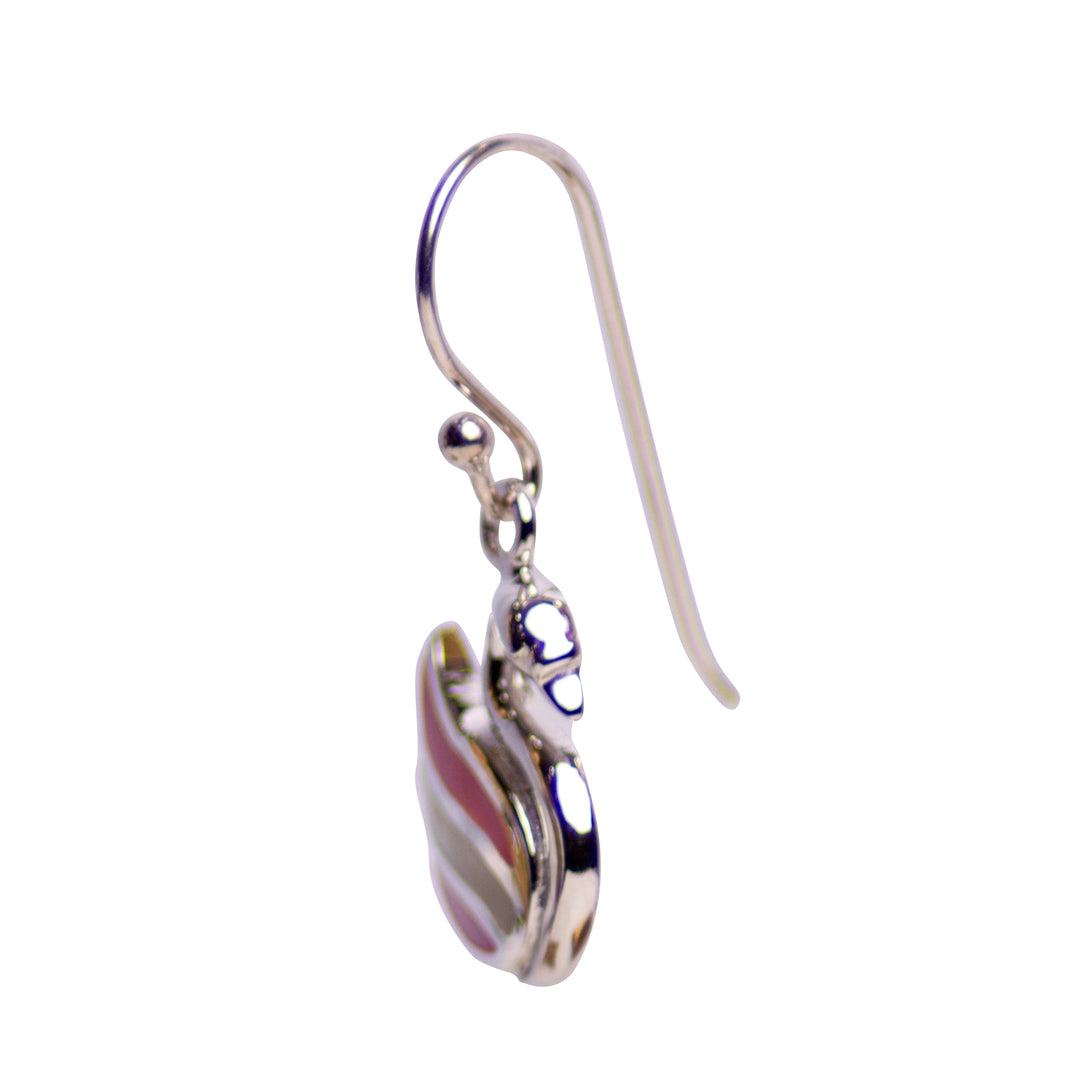 Mother of Pearl Silver Swan Earrings