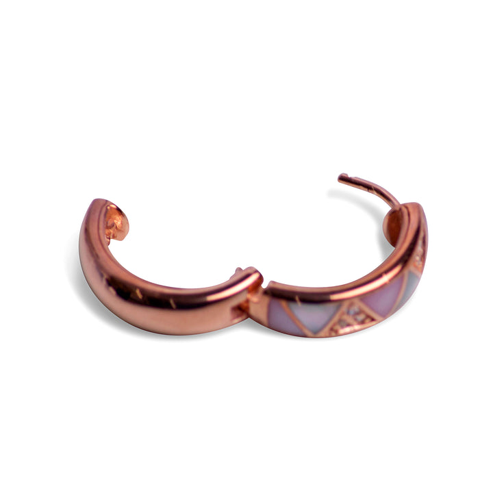 Mother of Pearl Rose Gold Hoop Earrings
