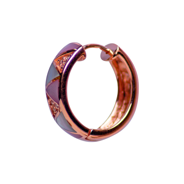 Mother of Pearl Rose Gold Hoop Earrings