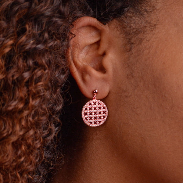 14K Rose Gold Plated Crisscross Dangle Earrings | SilverAndGold