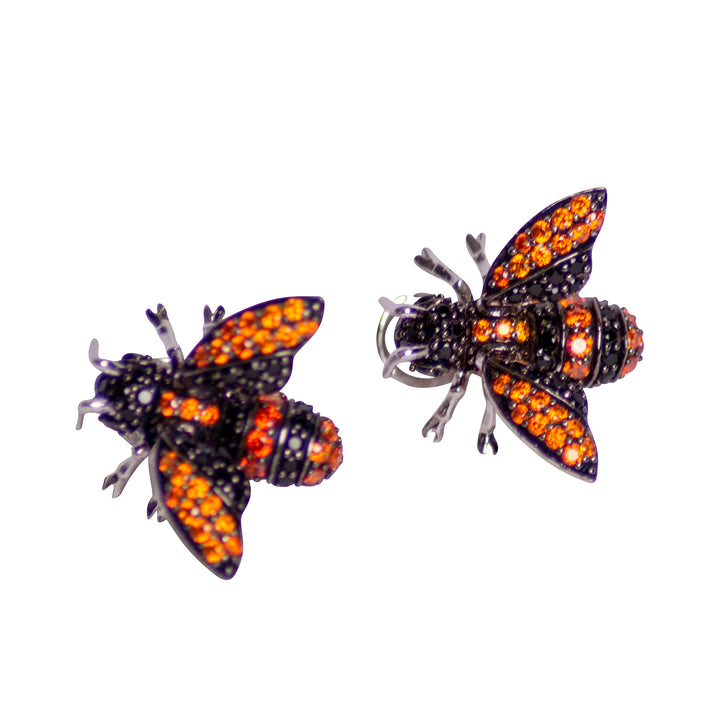 Bumble Bee Silver Earrings