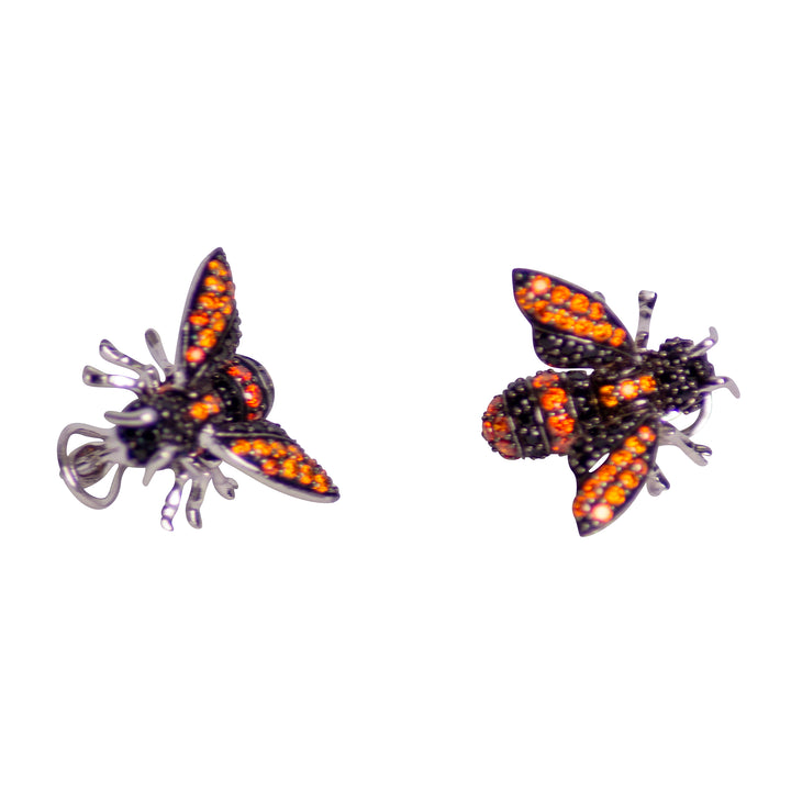 Bumble Bee Silver Earrings