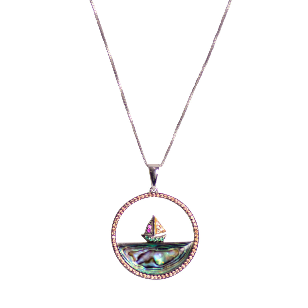 Abalone Sailboat Pendant