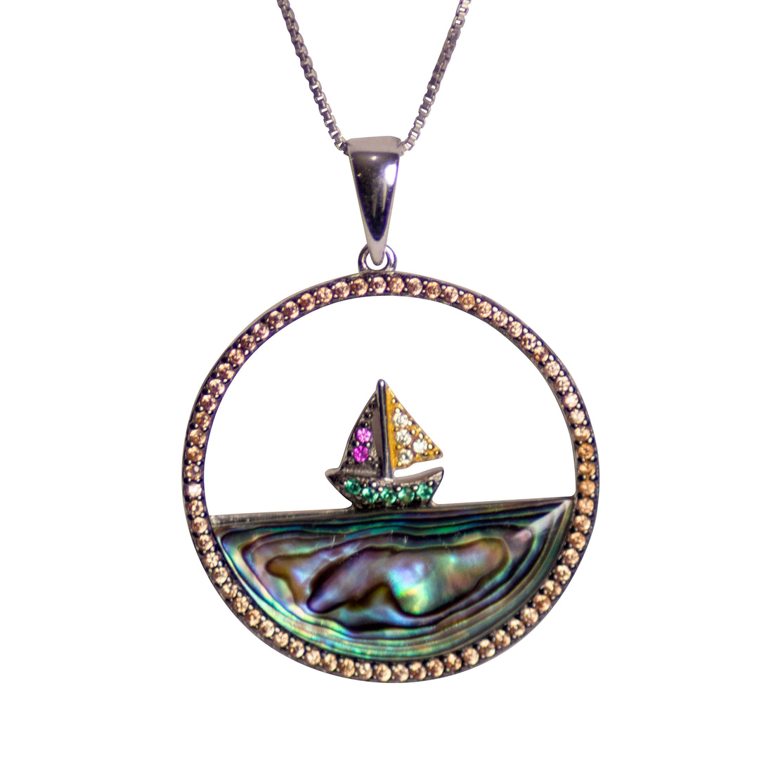 Abalone Sailboat Pendant