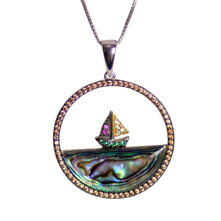 Abalone Sailboat Pendant