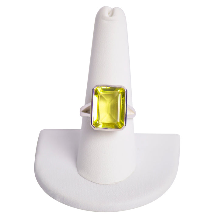 Lemon Quartz Silver Ring