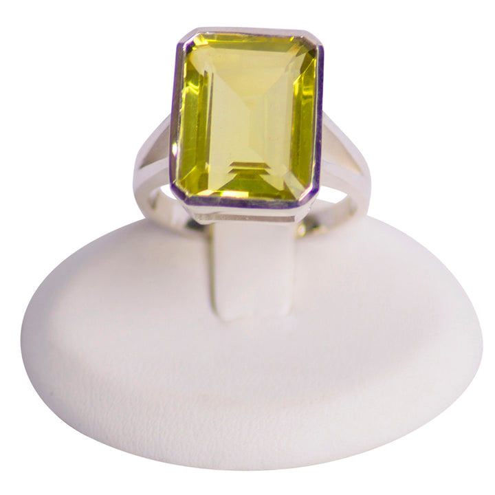 Lemon Quartz Silver Ring