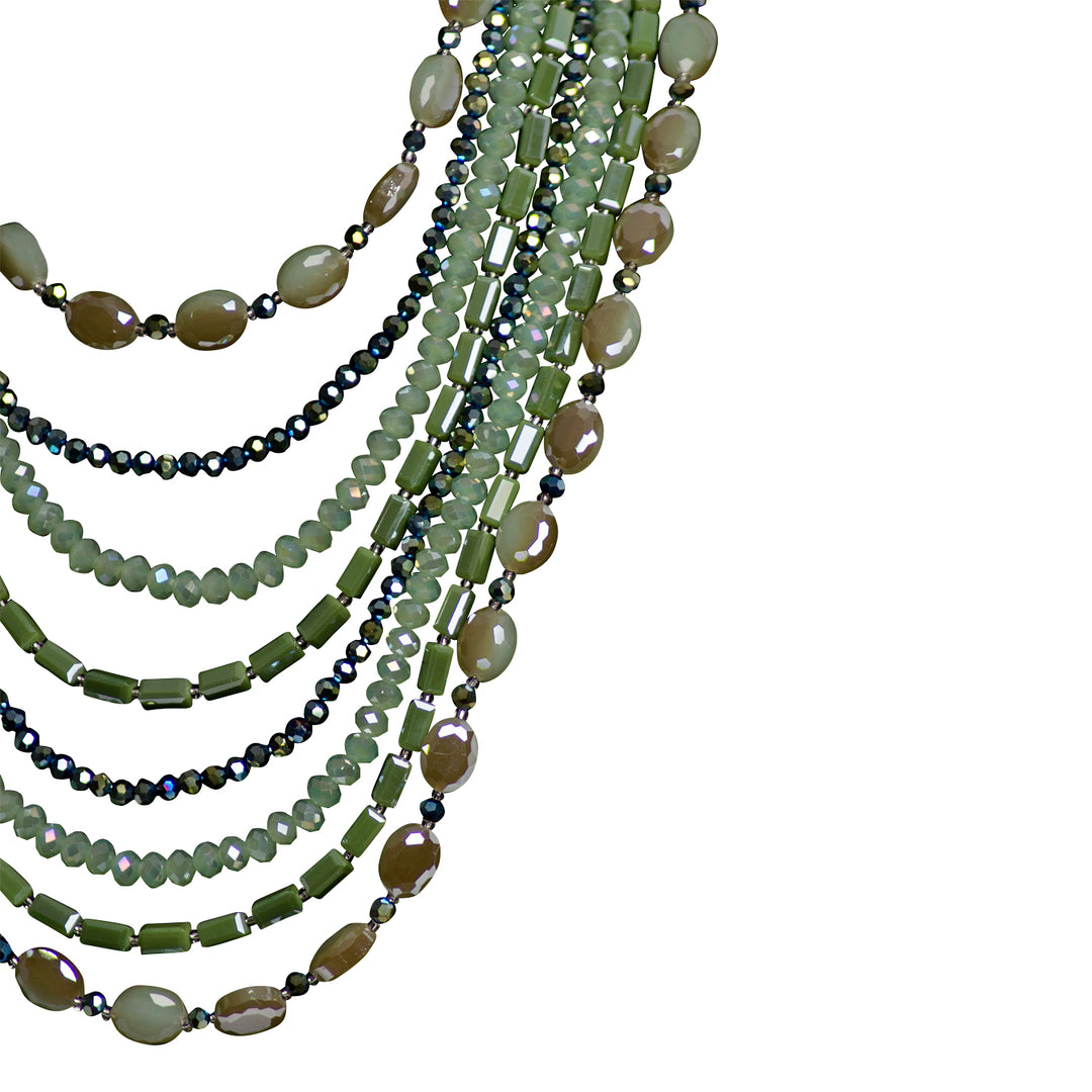 Green Crystal Layered Necklace