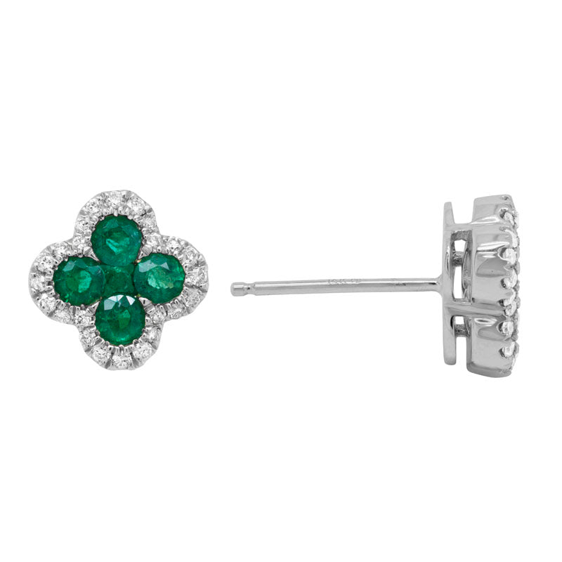 14K Gold Emerald Earrings