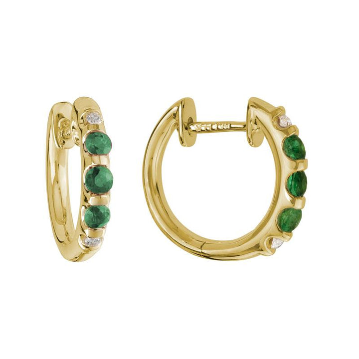 14K Gold Emerald Earrings