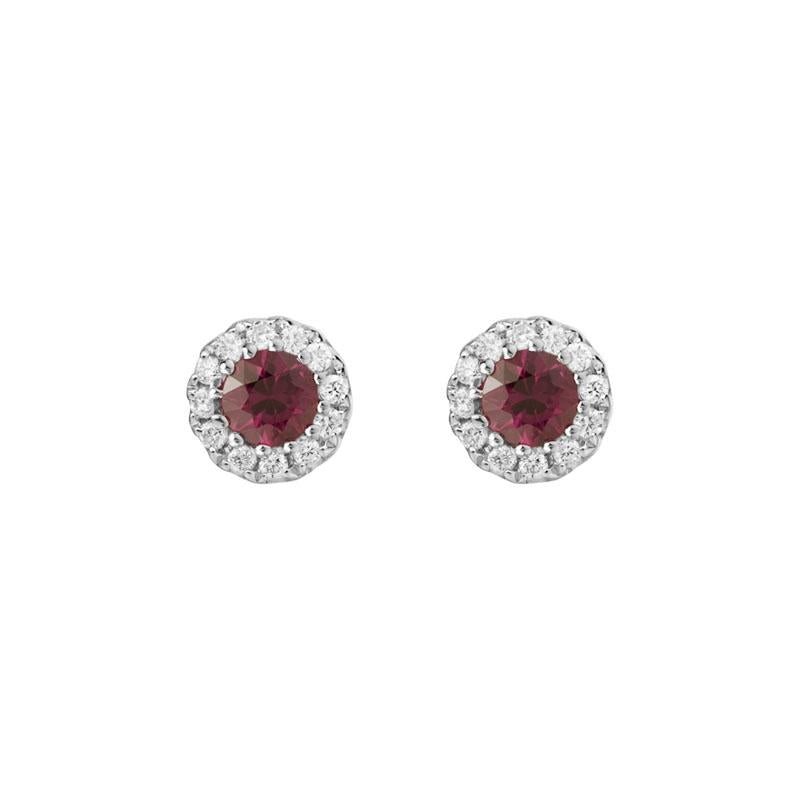 14K Gold Diamond Ruby Earrings