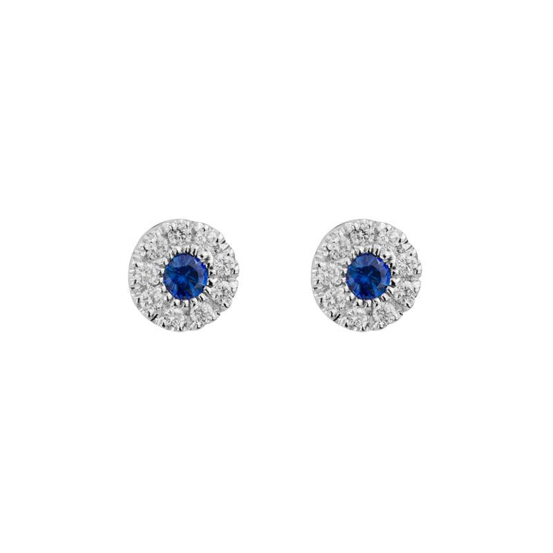 14K Gold Sapphire Diamond Earrings