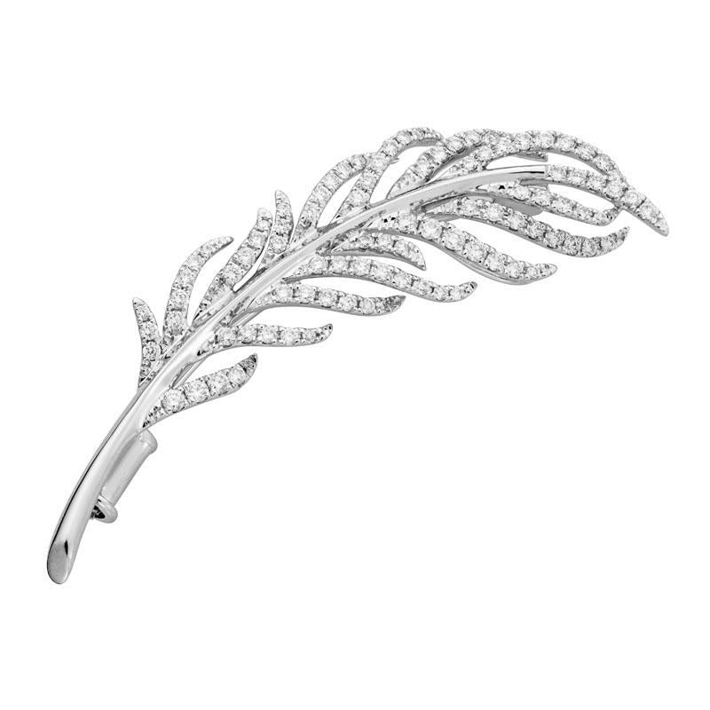 14K White Gold 0.68 TCW Diamond Pin