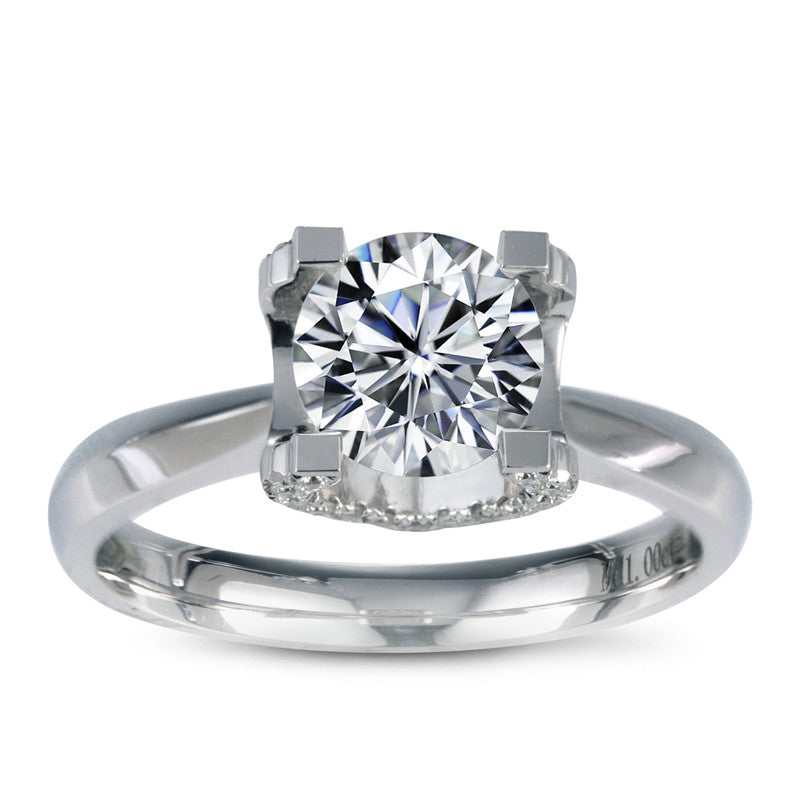 18K White Gold 3.0 TCW DE Color VS Clarity Created Diamond Engagement Ring
